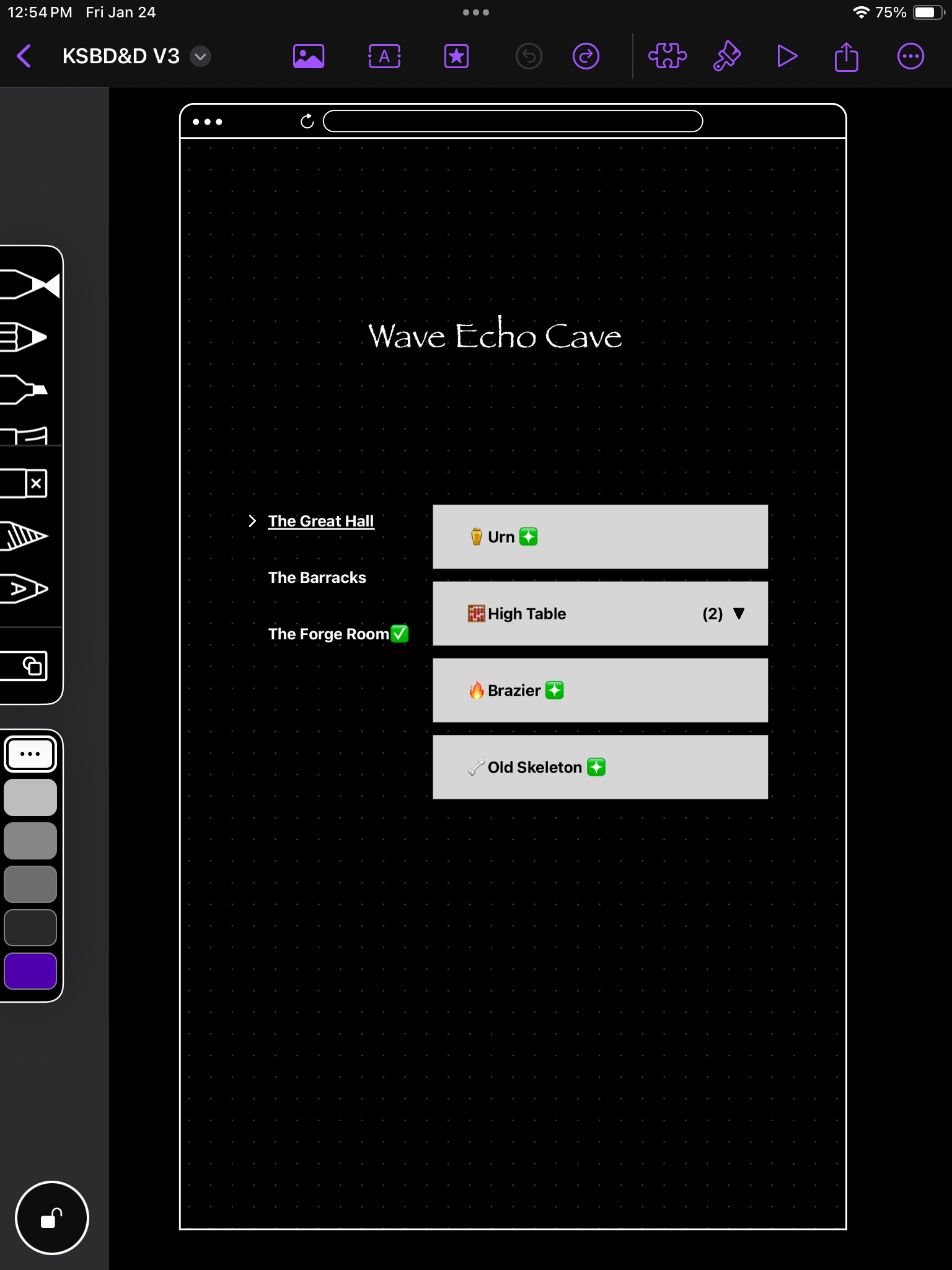 "A screenshot of the iPad version of the app Mockup. Fully described in the following figcaption"
